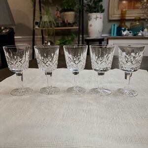 Waterford Crystal Vintage Small Claret Cordial 4.2" Stemware 5 Piece‎ Cut Glass